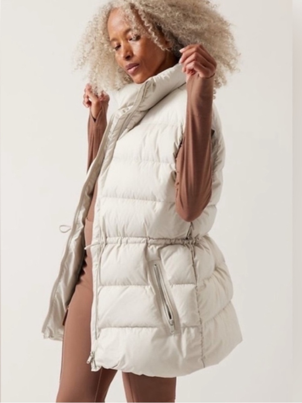 Athleta Cascade down cinched Puffer Vest